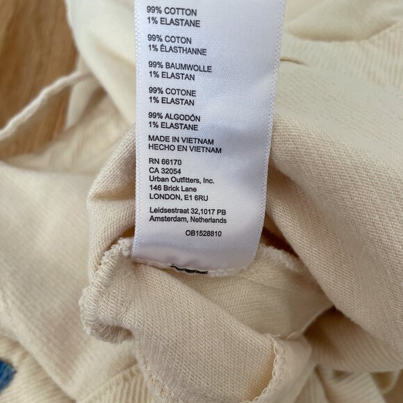 Urban Outfitters Sleeveless Corduroy Jumpsuit Medium Wide Leg Ivory - Picture 12 of 12